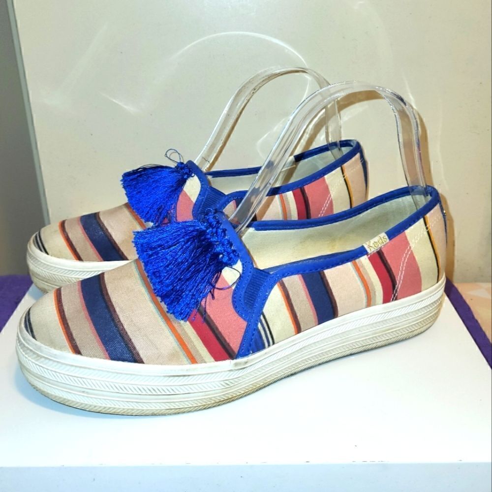 Kate Spade New York x Keds "Triple Decker" Canvas Slip-on Sneakers sz.8 Ret $125